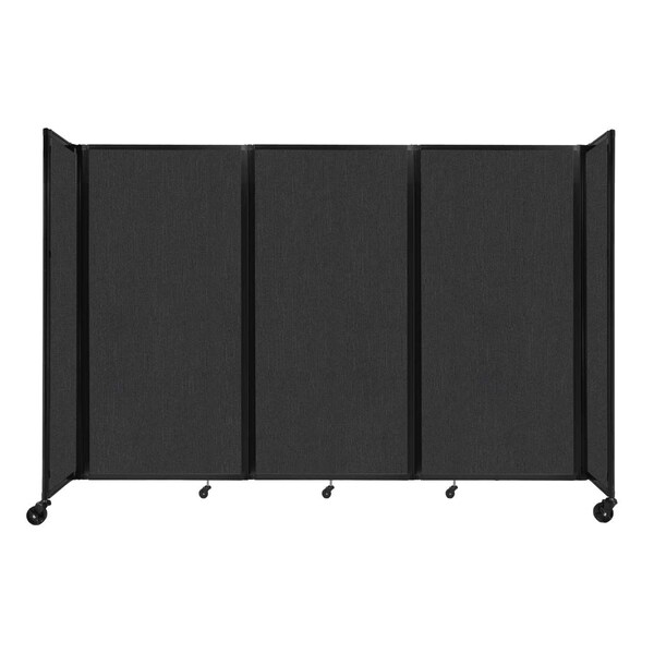 Room Divider 360 Folding Portable Partition 8'6" x 6' Black Fabric